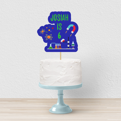 Cake Topper | Personalised Science Cake Topper | Science Party Supplies