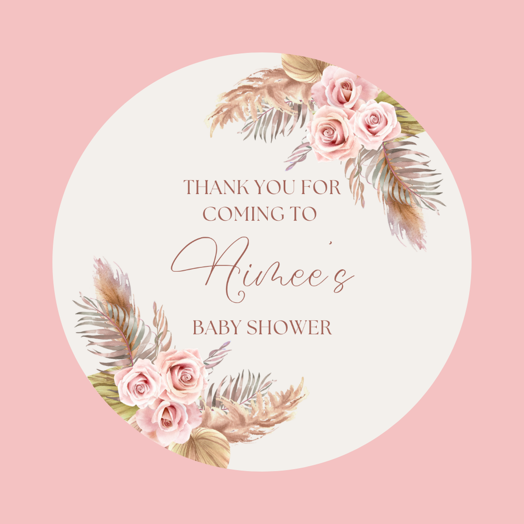 Floral Boho Stickers | Various Sizes | Floral Boho Party Supplies | Floral Boho Theme Party