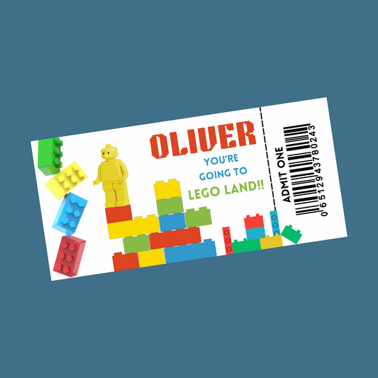 Surprise Ticket Print | Personalised Brick Ticket Voucher | Gift Idea (Design 1)