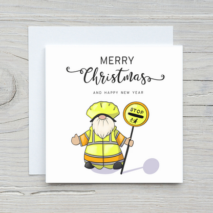 Christmas Card | School Lollipop Man Christmas Card | Teacher Christmas Card