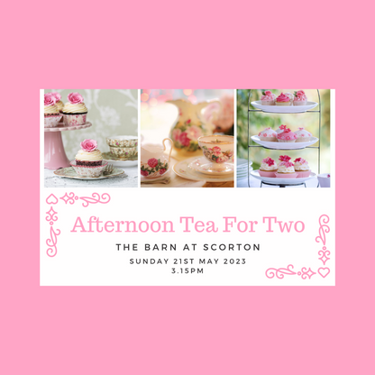 A6 Print | Pink Afternoon Tea Gift Voucher | Gift Ticket Idea