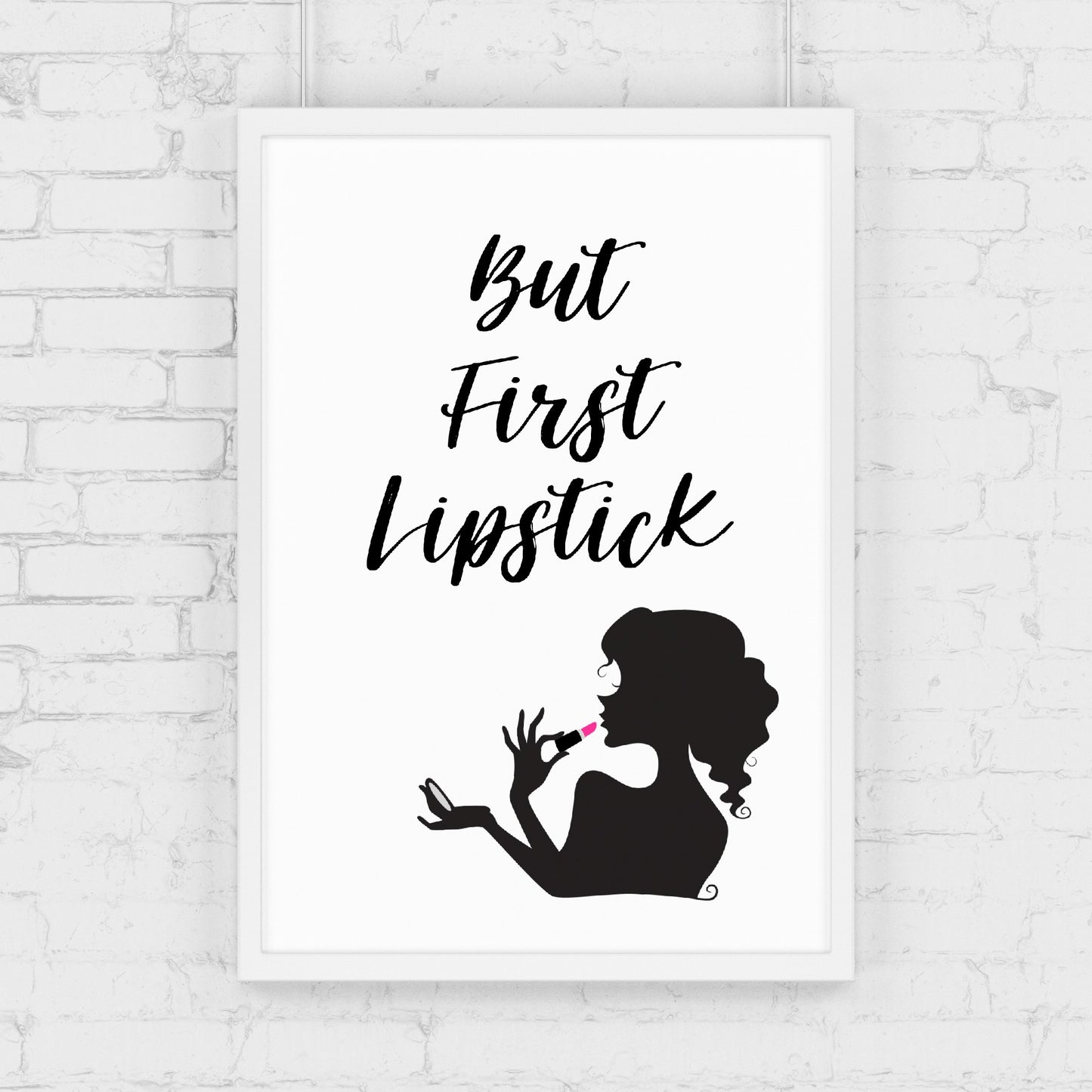 Quote Print | But First Lipstick | Makeup Print | Salon Print