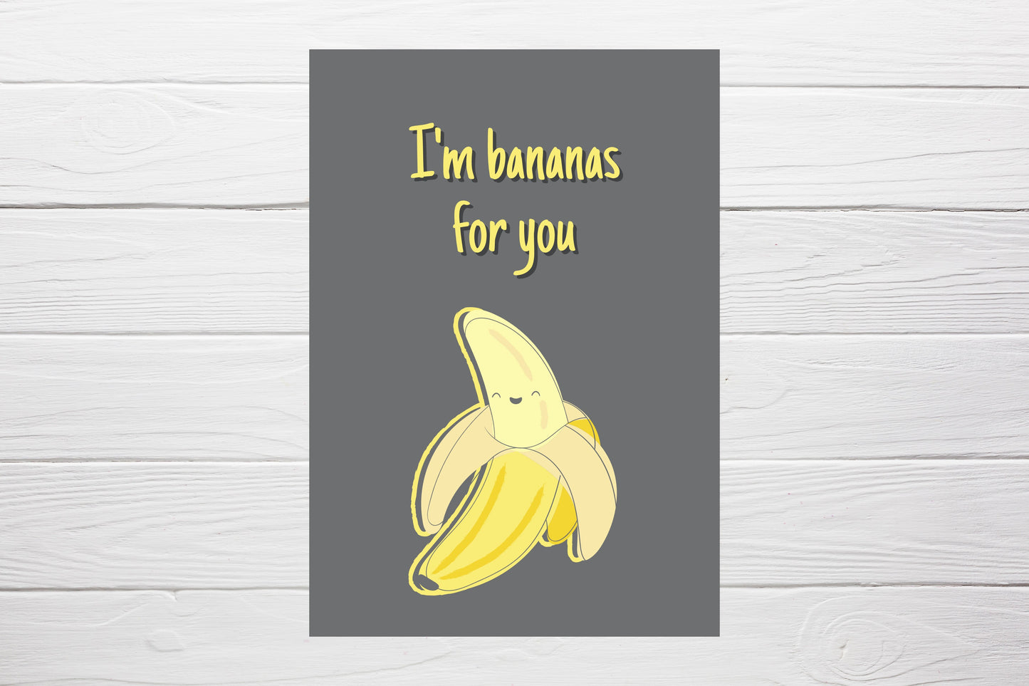 Valentines Card | Anniversary Card | I'm Bananas For You | Couples Card (Design 2)