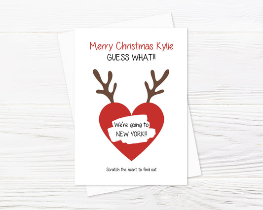 Christmas Scratch Card | Reindeer Antler Surprise Card | Scratch Reveal Surprise Card