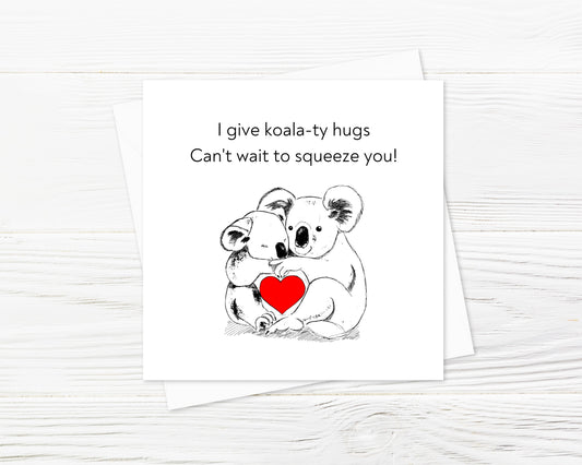 Cute Card | Koala Bear Card | Friend Card | Hug Card | Miss You Card