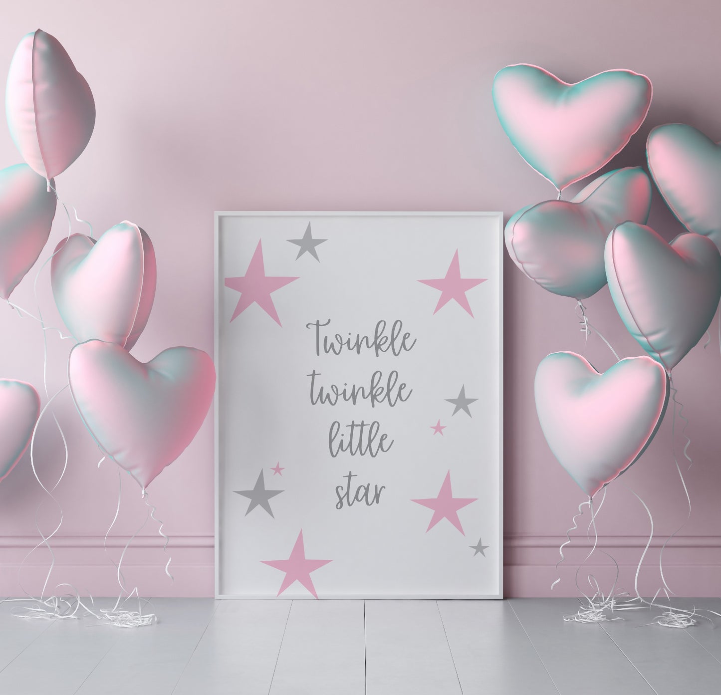 Children's Print | Pink Twinkle Star Print | Nursery Print