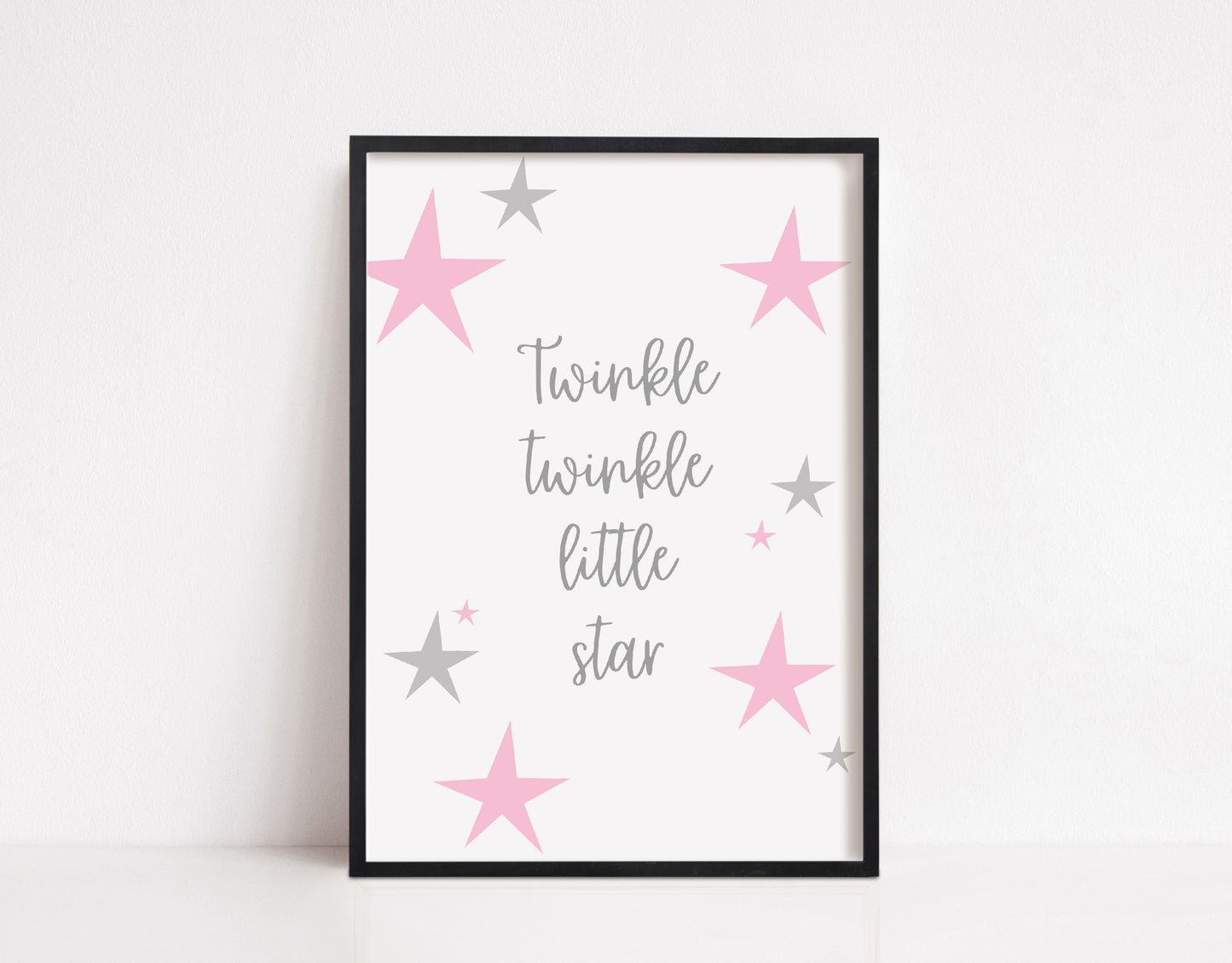 Children's Print | Pink Twinkle Star Print | Nursery Print