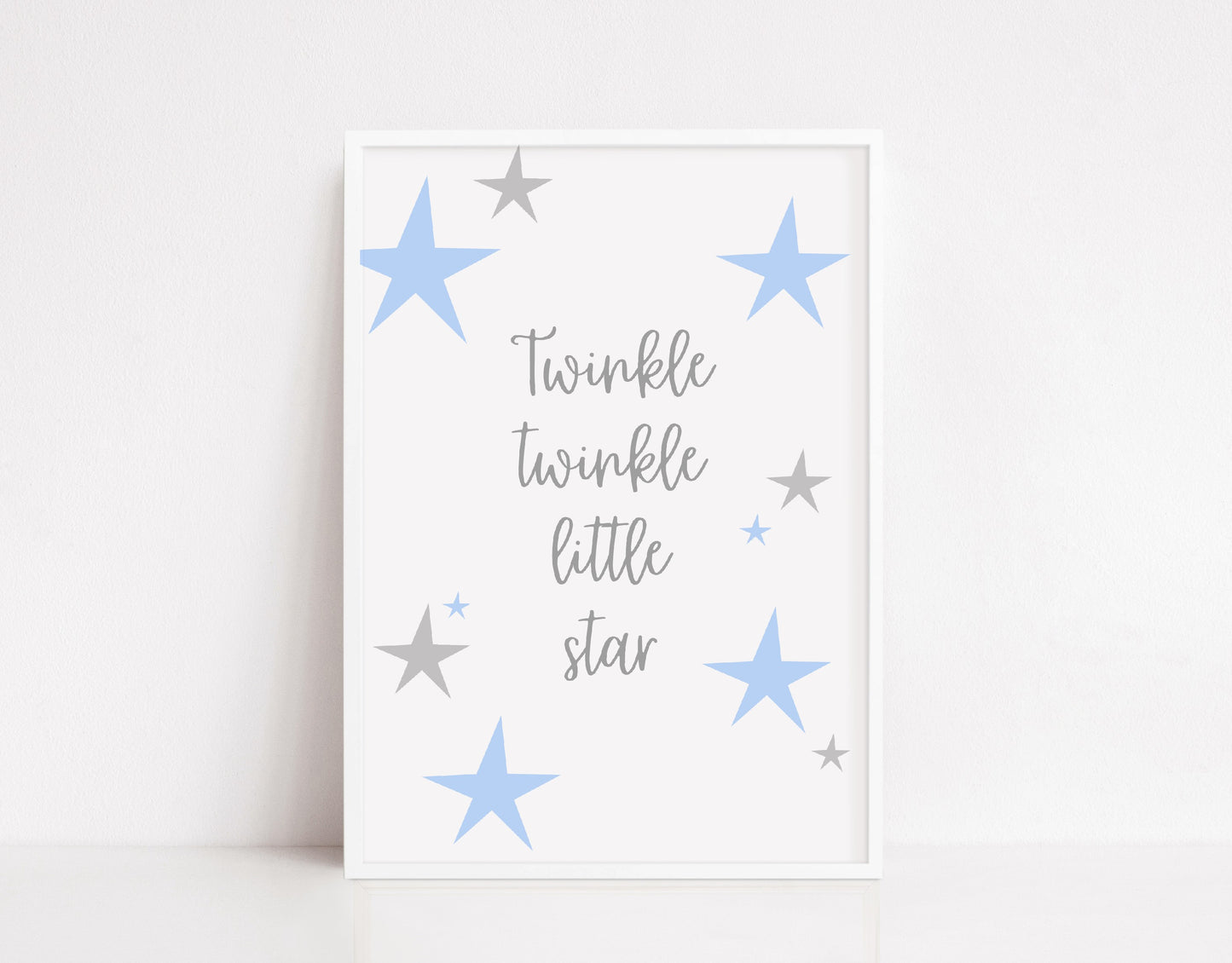 Children's Print | Blue Twinkle Star Print | Nursery Print