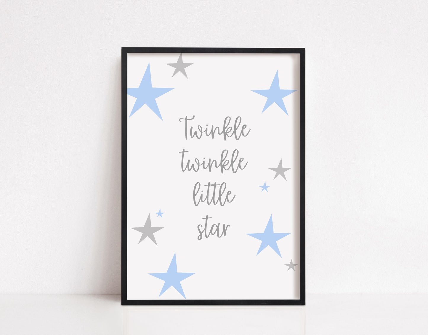 Children's Print | Blue Twinkle Star Print | Nursery Print