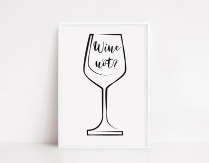 Kitchen Print | Wine Not? | Home Print | Wine Print | Home Print | Funny Print