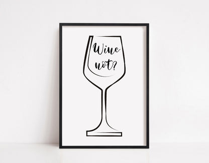 Kitchen Print | Wine Not? | Home Print | Wine Print | Home Print | Funny Print