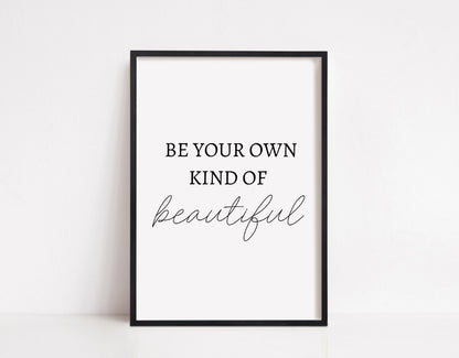 Quote Print | Be Your Own Kind Of Beautiful | Makeup Room Print | Positive Print