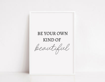 Quote Print | Be Your Own Kind Of Beautiful | Makeup Room Print | Positive Print