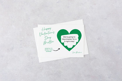 A6 Green Surprise Ticket Print | Personalised Valentine Ticket | Valentine Scratch Reveal | Gift Idea