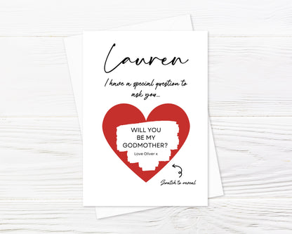 Red Scratch Card | Surprise Card | Godmother - Godfather Scratch Reveal Card