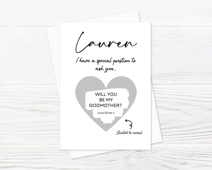 Silver Scratch Card | Surprise Card | Godmother - Godfather Scratch Reveal Card