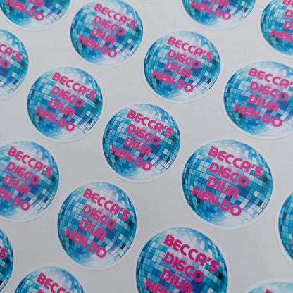 Disco Diva Stickers | Various Sizes | Disco Birthday Hen Party Supplies | Disco Theme Party