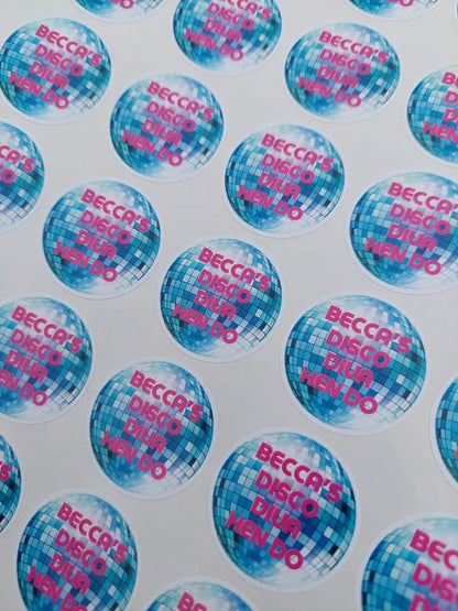 Disco Diva Stickers | Various Sizes | Disco Birthday Hen Party Supplies | Disco Theme Party