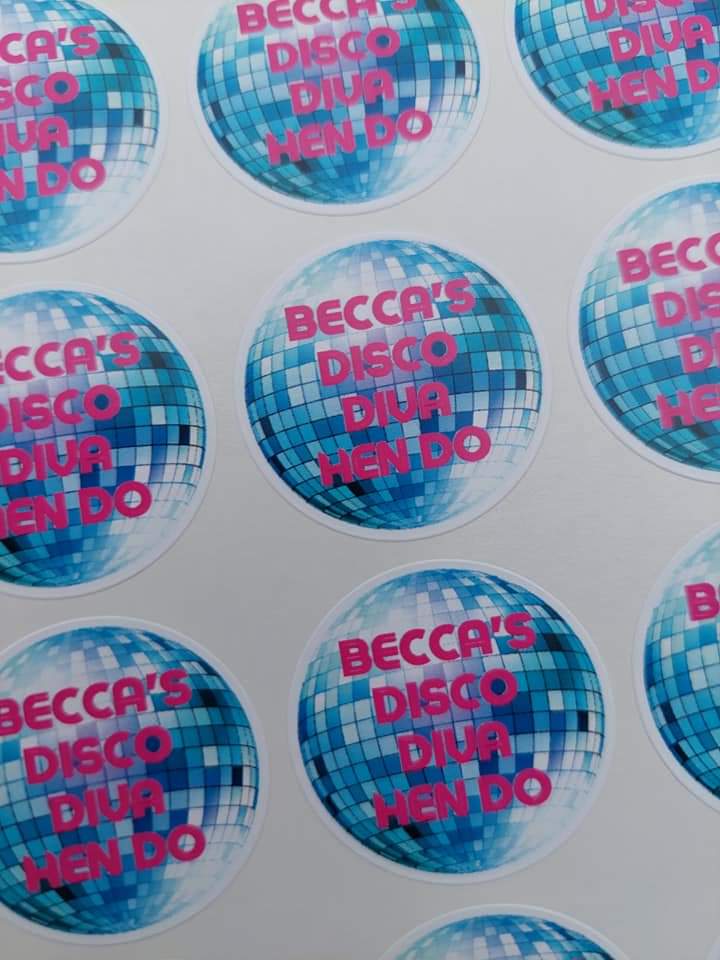 Disco Diva Stickers | Various Sizes | Disco Birthday Hen Party Supplies | Disco Theme Party