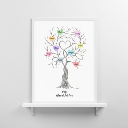 Family Print | My Grandchildren | Family Tree Print | Personalised Print