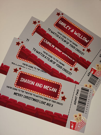 Surprise Ticket Print | Personalised Cinema Ticket Pass Voucher Membership | Gift Idea