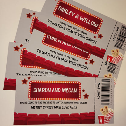 Surprise Ticket Print | Personalised Cinema Ticket Pass Voucher Membership | Gift Idea