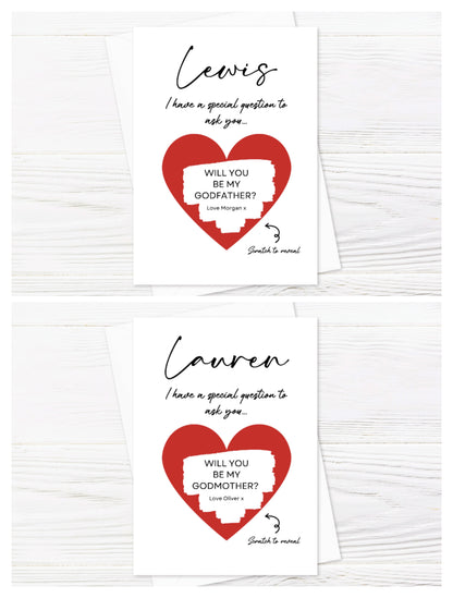 Red Scratch Card | Surprise Card | Godmother - Godfather Scratch Reveal Card