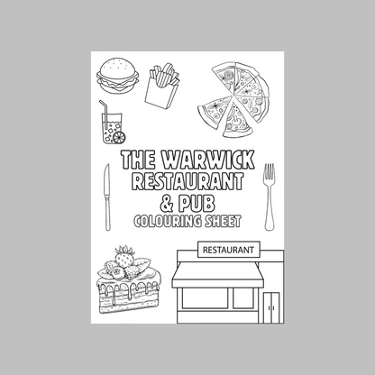 A6 Colouring Sheets | Restaurant Pub Colouring Sheets | Restaurant Pub Supplies