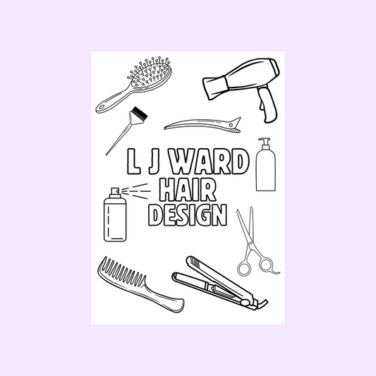 A6 Colouring Sheets | Personalised Hairdressing Hair Dresser Colouring Sheets | Salon Supplies