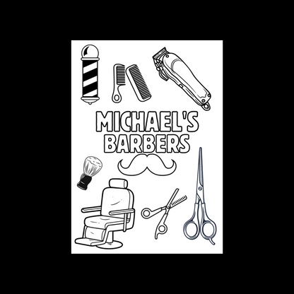 A6 Colouring Sheets | Personalised Barber Colouring Sheets | Salon Supplies