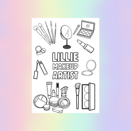 A6 Colouring Sheets | Personalised Makeup Artist Colouring Sheets | Salon Supplies