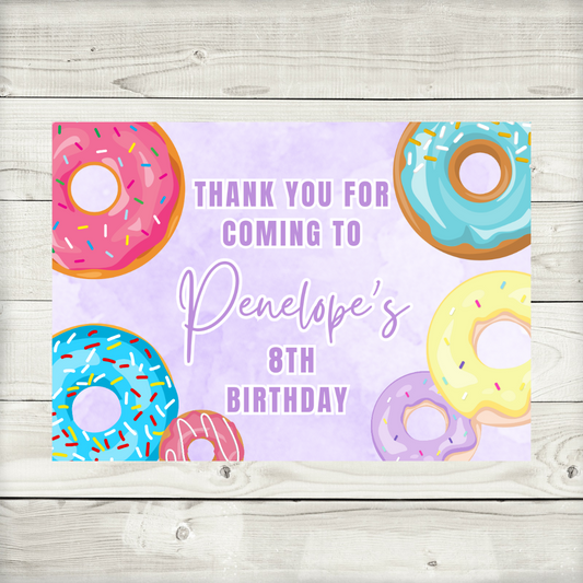 Rectangle Stickers | Party Stickers | Donut Party Stickers | Party Bag Stickers