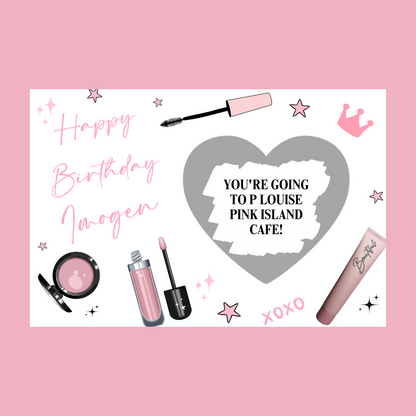 A6 Print | Makeup Gift Voucher | Makeup Scratch Reveal Gift Ticket Idea