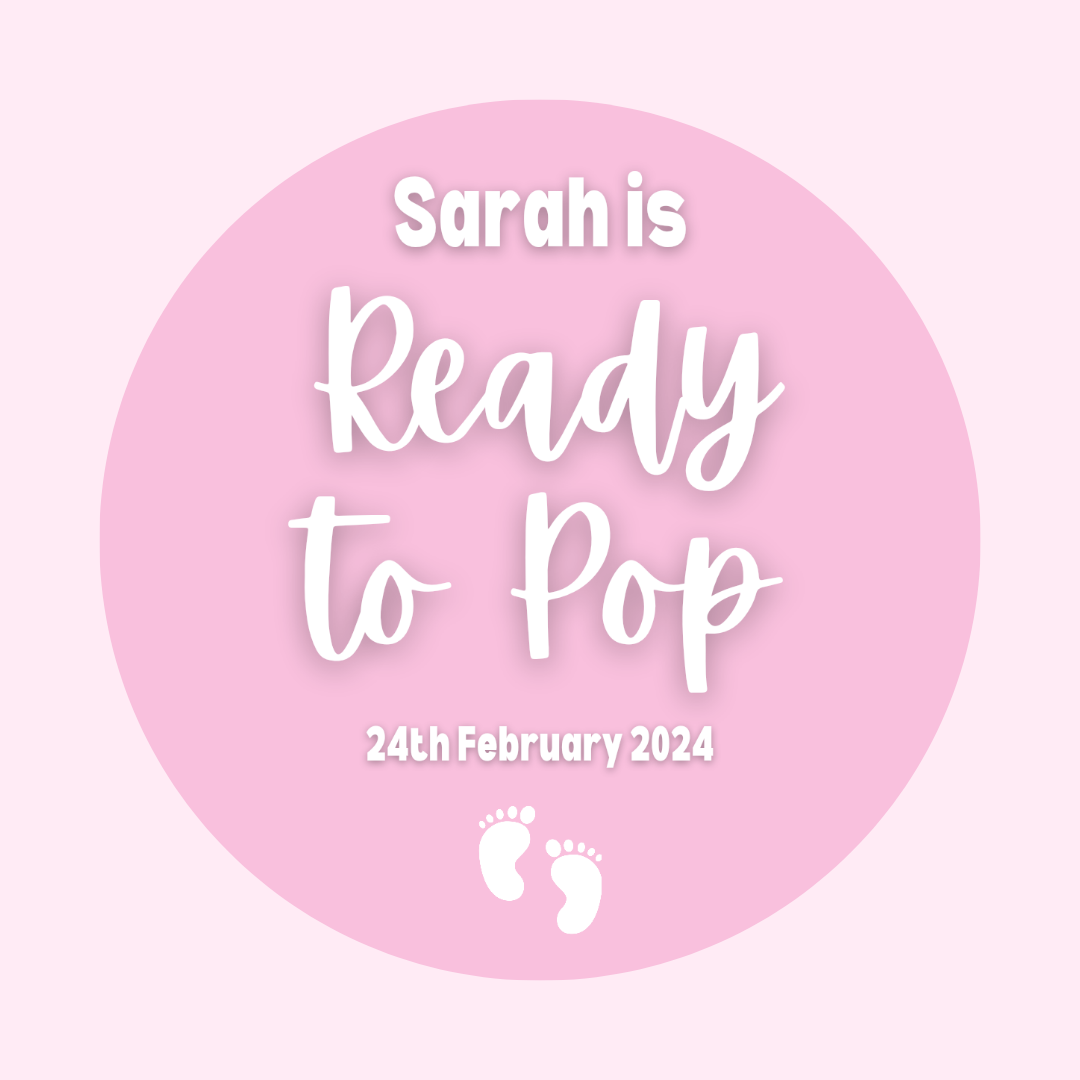 Pink Ready To Pop Stickers | Various Sizes | Personalised Baby Shower Party Stickers | Popcorn Stickers