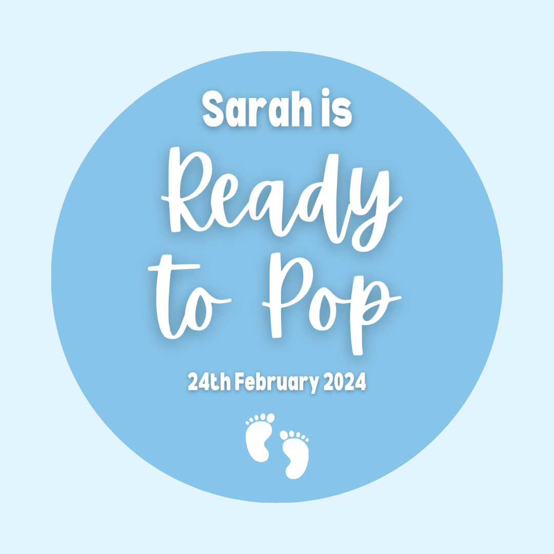 Blue Ready To Pop Stickers | Various Sizes | Personalised Baby Shower Party Stickers | Popcorn Stickers