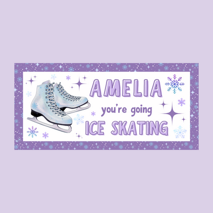 Surprise Ticket Print | Personalised Purple Ice Skating Ticket Pass Voucher | Gift Idea