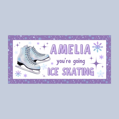 Surprise Ticket Print | Personalised Purple Ice Skating Ticket Pass Voucher | Gift Idea