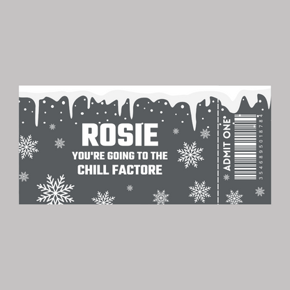 Surprise Ticket Print | Personalised Ice Skating, Snow Trip, Skiing Trip Ticket Pass Voucher Membership | Gift Idea