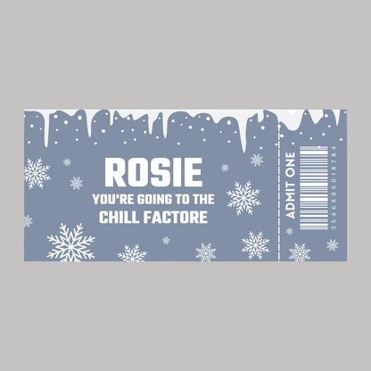 Surprise Ticket Print | Personalised Ice Skating, Snow Trip, Skiing Trip Ticket Pass Voucher Membership | Gift Idea