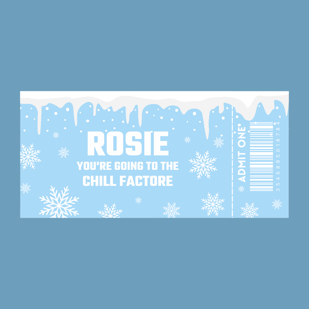 Surprise Ticket Print | Personalised Ice Skating, Snow Trip, Skiing Trip Ticket Pass Voucher Membership | Gift Idea