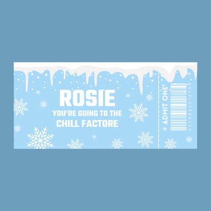 Surprise Ticket Print | Personalised Ice Skating, Snow Trip, Skiing Trip Ticket Pass Voucher Membership | Gift Idea