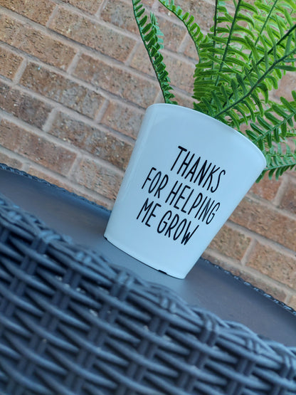 Plant Pot Sticker | Thanks For Helping Me Grow | Teacher Gift | Sticker Decal