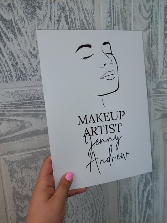 Personalised Salon Face Print | Job Role | Makeup Artist | Makeup Print | Makeup Studio Print