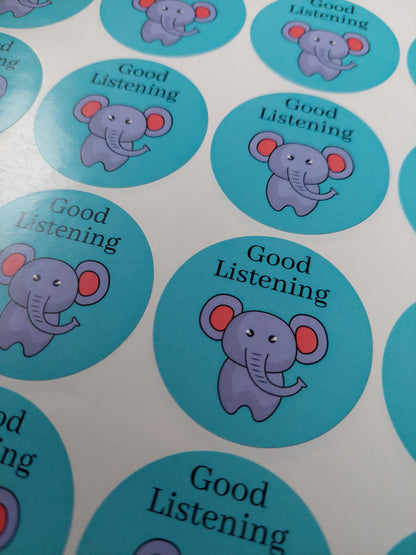 Teacher Stickers | Well Done Stickers | Reward Stickers | Sticker Sheet | Good Listening | Good Tidying