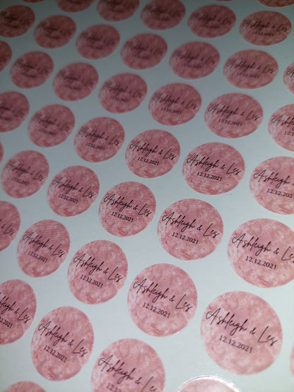 Blush Pink Birthday Stickers | Various Sizes | Birthday Party Supplies