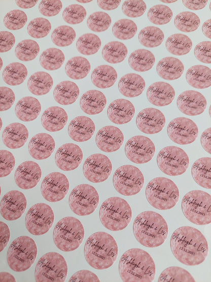 Blush Pink Birthday Stickers | Various Sizes | Birthday Party Supplies