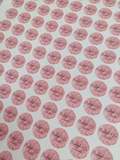 Blush Pink Birthday Stickers | Various Sizes | Birthday Party Supplies