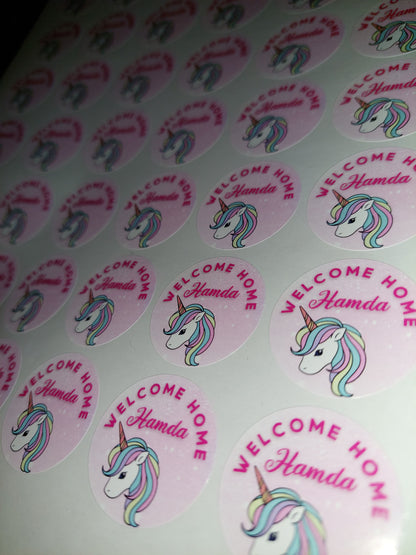 Unicorn Birthday Stickers | Various Sizes | Unicorn Party Supplies