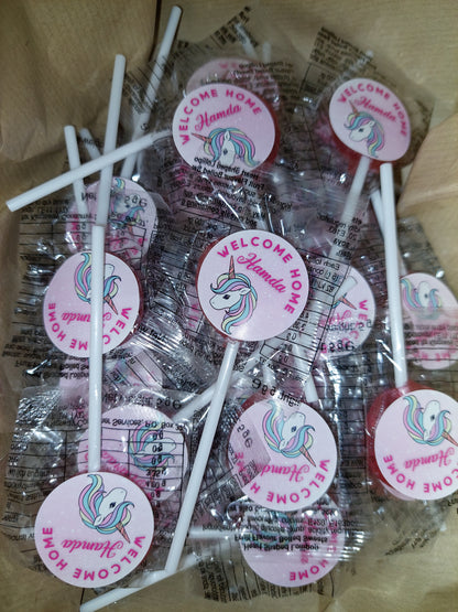 STICKERS ONLY | Personalised Unicorn Birthday Lollipop Stickers | Personalised Sweet Stickers | Unicorn Party Favours