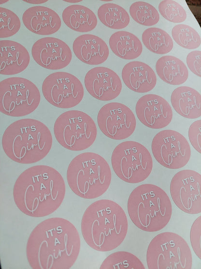 It's A Girl Stickers | Various Sizes | Baby Shower Party Stickers | Baby Girl Stickers